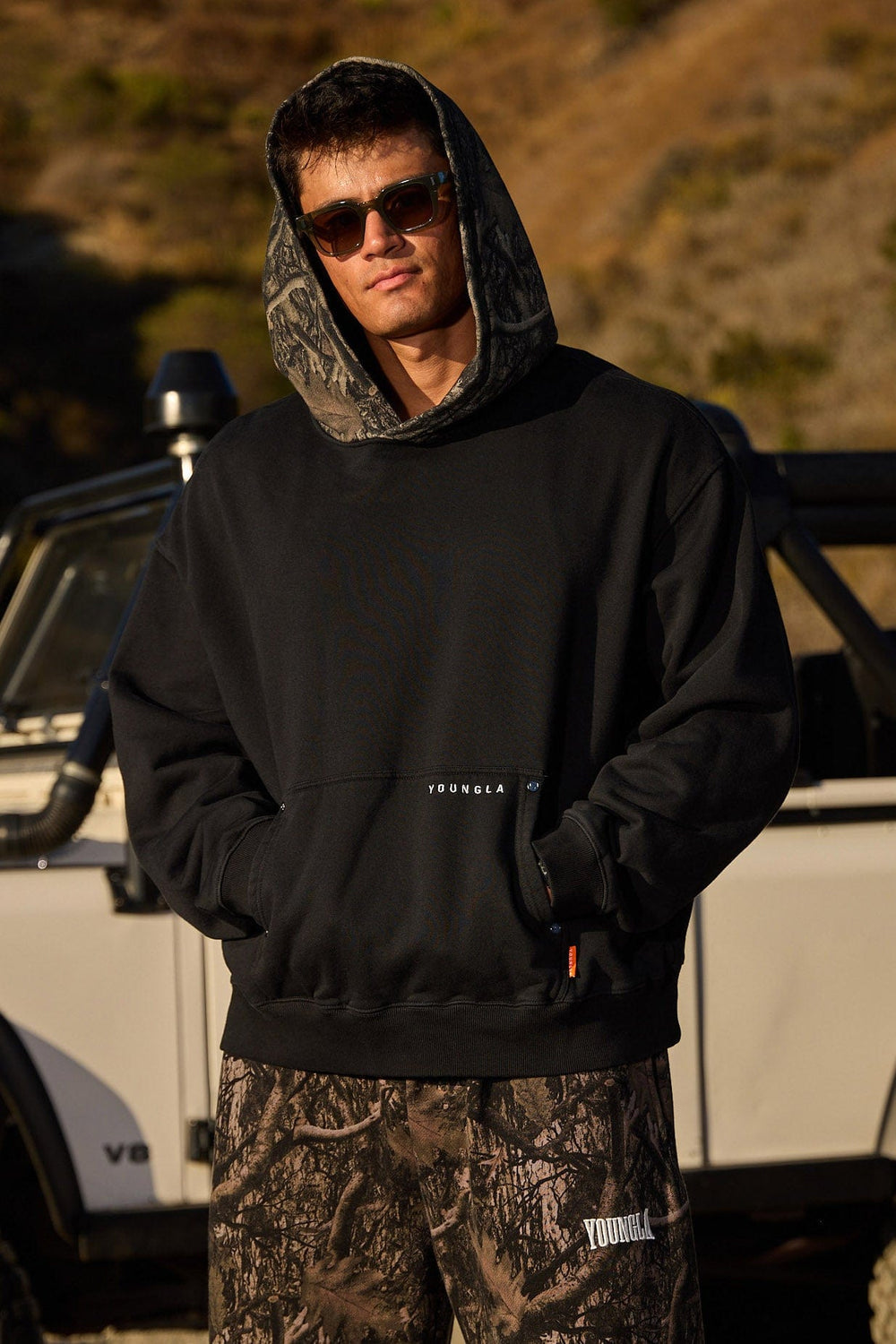 Sudadera con capucha de camuflaje de árbol