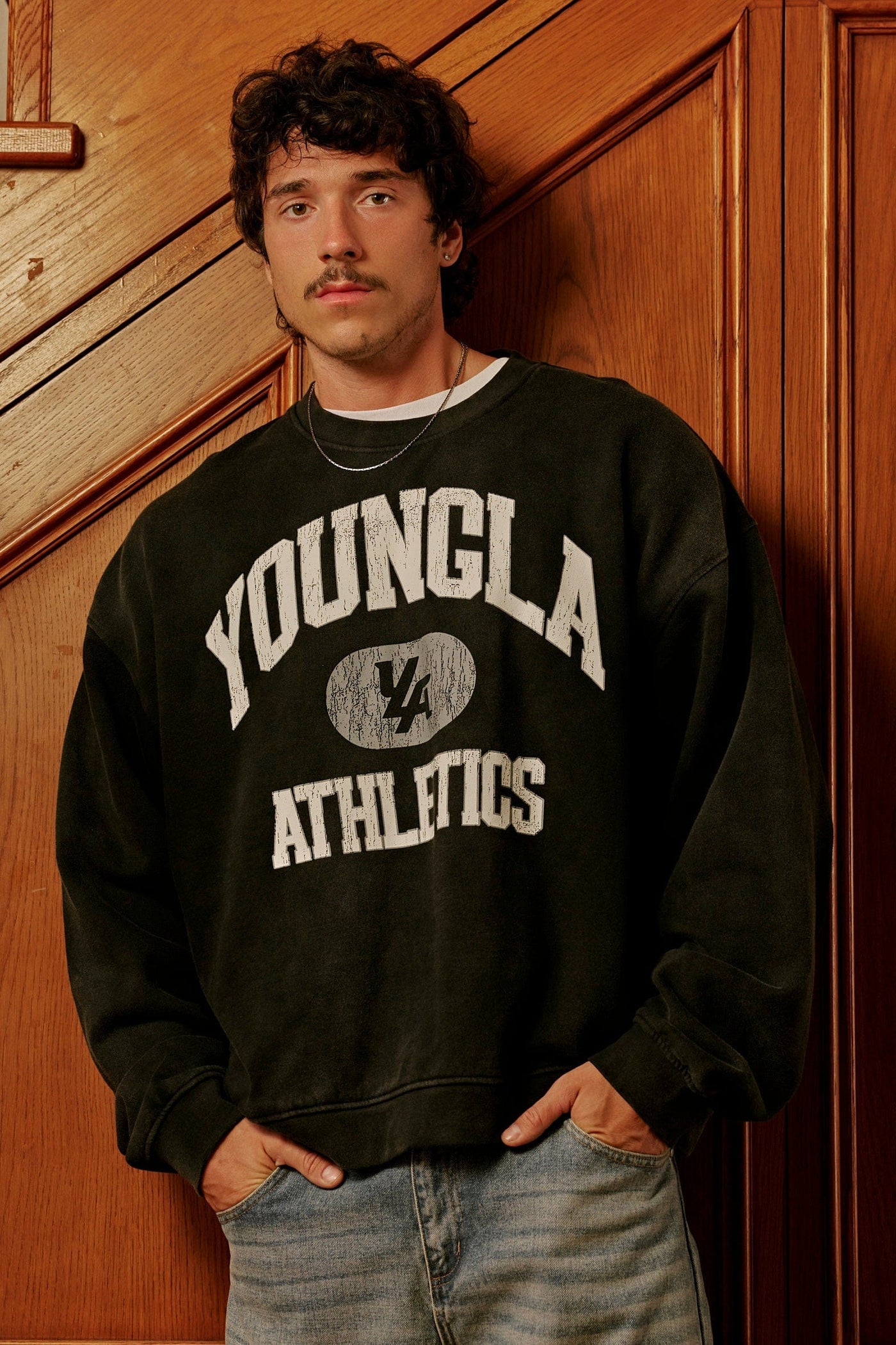 Jersey de cuello redondo vintage Uni